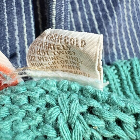 Haberdasher Sweater Women M Teal Cable Knit Silk Blend Coastal Grandma Fall - Picture 5 of 8